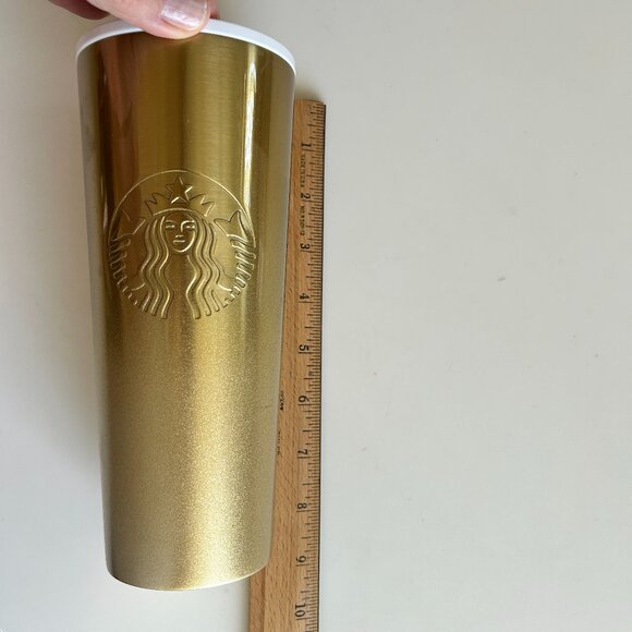 Starbucks gold metallic 24 oz insulated tumbler - Picture 1 of 6